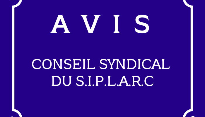 Avis Conseil Syndical Siplarc